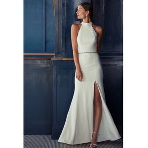 BHLDN Montreal White High Neck Wedding Dress